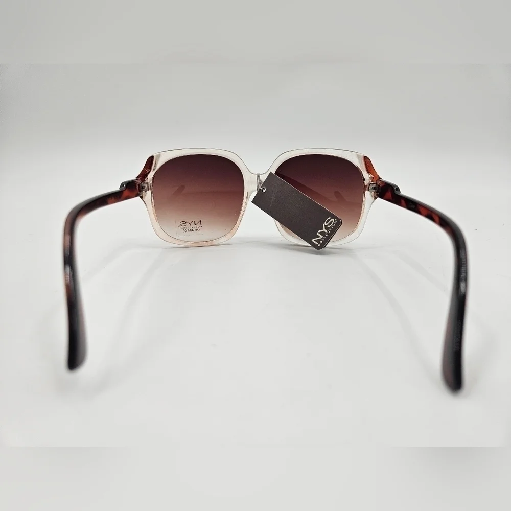 NYS Collection OVERSIZED Sunglasses CLEAR & TORTI cat. 2 NWT Old Stock